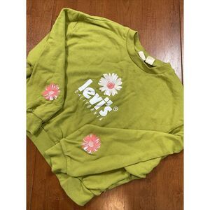 Levi's Vintage Cropped Sweatshirt Women Light Green California Daisy  M